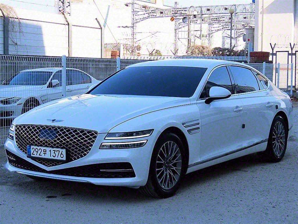 [제네시스] G80(RG3) 2.5 가솔린 터보 2WD 연식:2021,미션:오토,주행거리:43,623km,연료:휘발유,색상:흰색