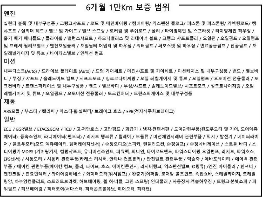 국산차 리스트 차량 이미지