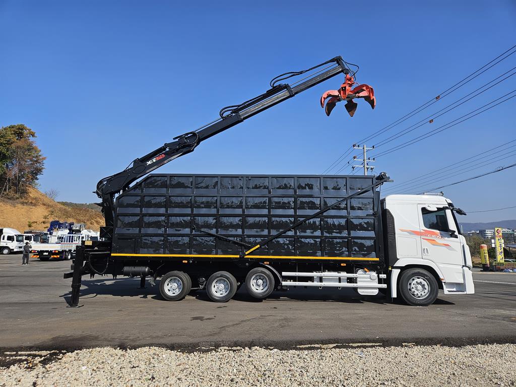 현대 엑시언트 집게차 9.5톤 수동 한국쓰리축 9