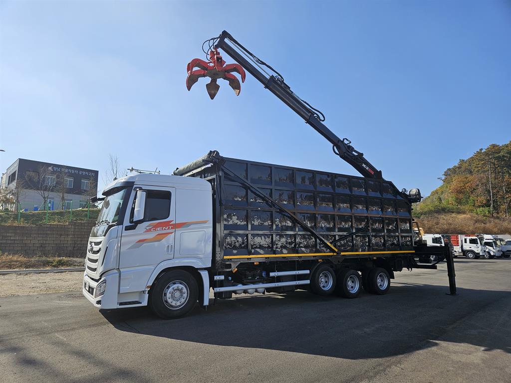 현대 엑시언트 집게차 9.5톤 수동 한국쓰리축 8